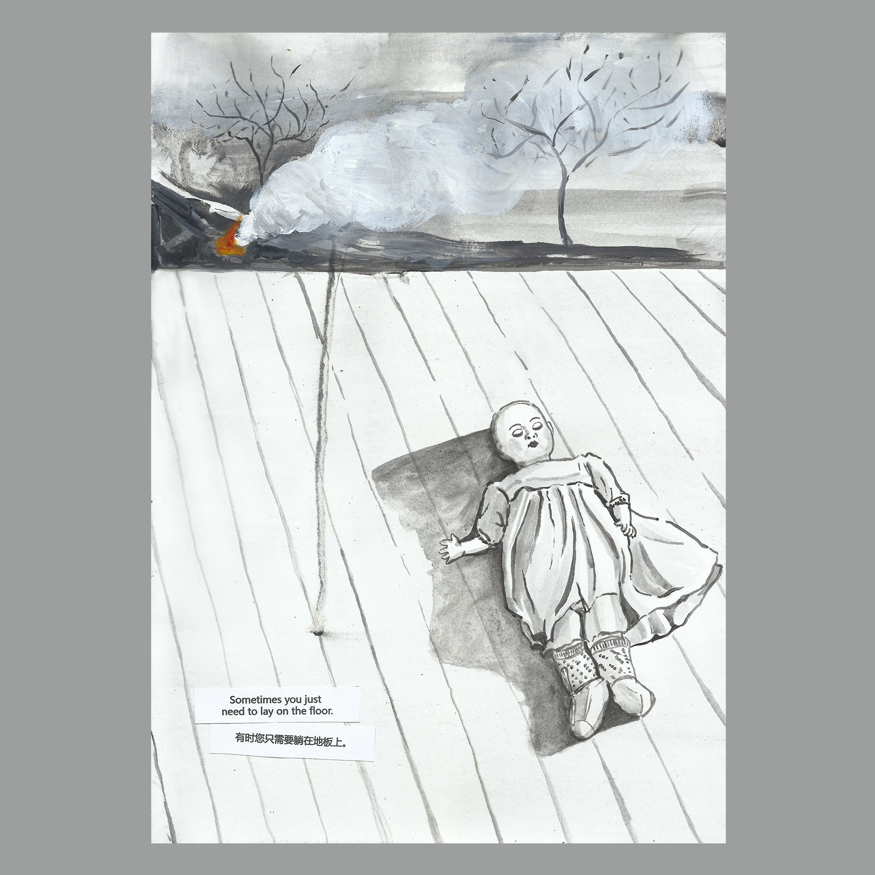 《So Lucky》Acrylic on paper